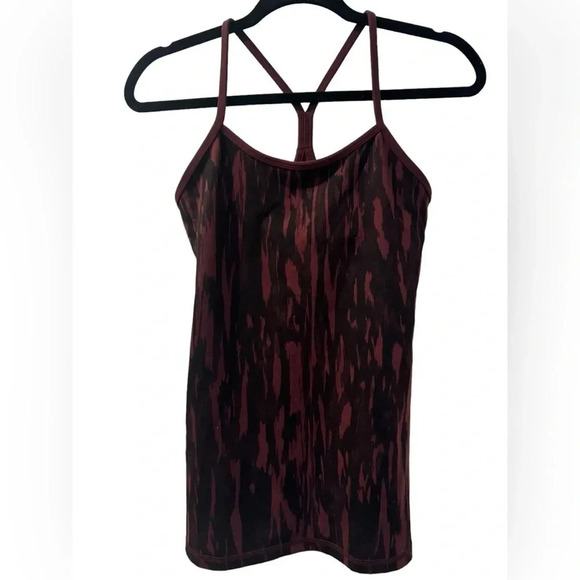 LULULEMON POWER Y TANK LUON PAINTED ANIMAL BORDEAUX DRAMA BLACK SIZE 6 - Picture 5 of 8